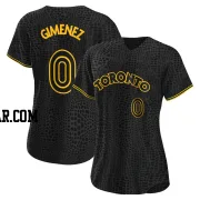 Andres Gimenez Women's Toronto Blue Jays Black Authentic Snake Skin City Jersey