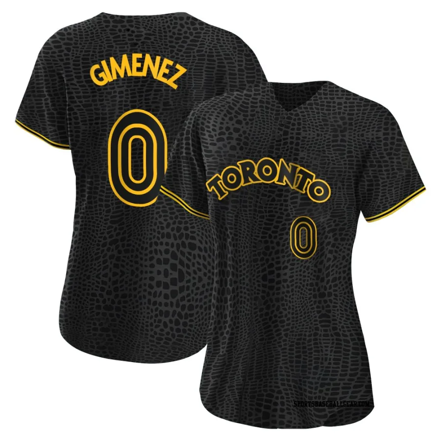 Andres Gimenez Women's Toronto Blue Jays Black Authentic Snake Skin City Jersey