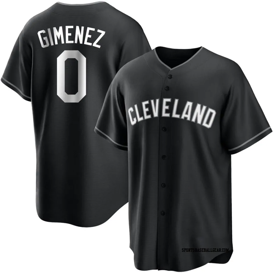 Andres Gimenez Youth Cleveland Guardians Black/White Replica Jersey