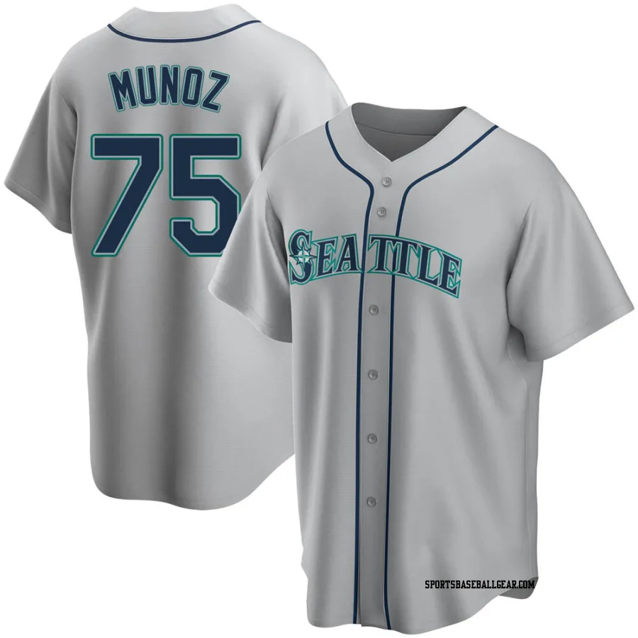 Andres Munoz Men's Seattle Mariners Gray Replica Road Jersey