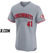 Andrew Abbott Men's Cincinnati Reds Gray Elite Road Jersey