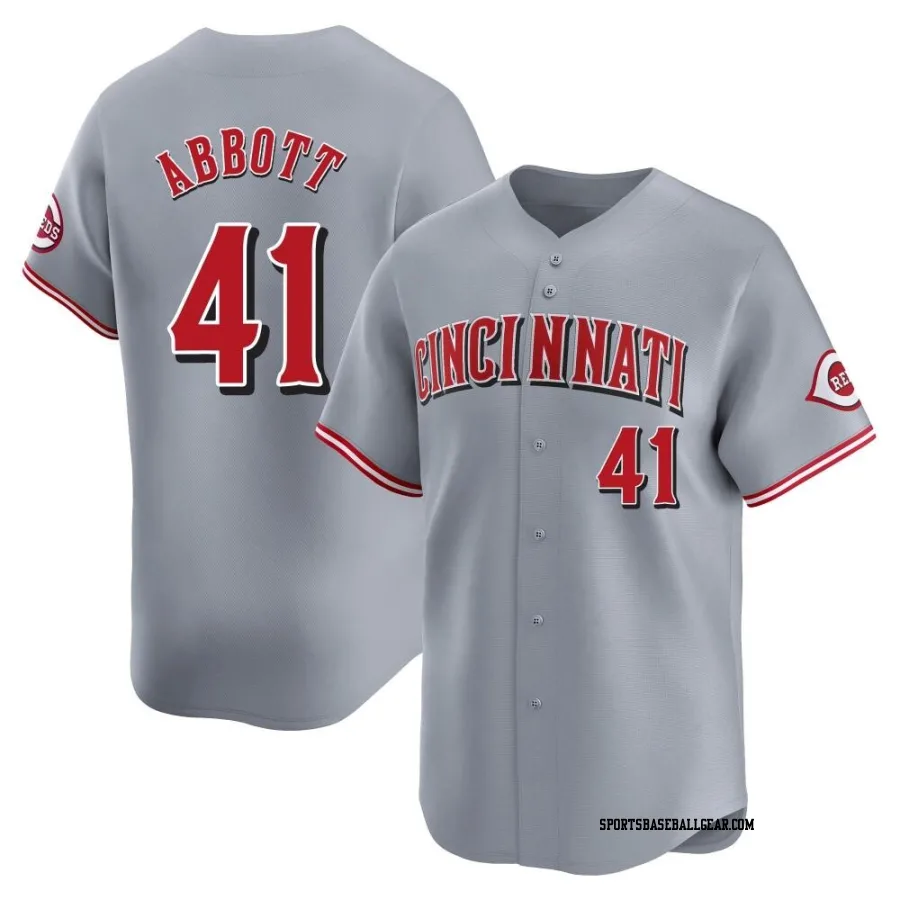 Andrew Abbott Men's Cincinnati Reds Gray Limited Away Jersey