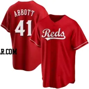 Andrew Abbott Men's Cincinnati Reds Red Replica Alternate Jersey