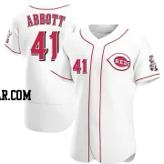 Andrew Abbott Men's Cincinnati Reds White Authentic Home Jersey