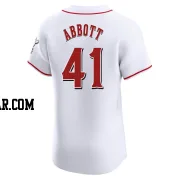 Andrew Abbott Men's Cincinnati Reds White Elite Home Jersey