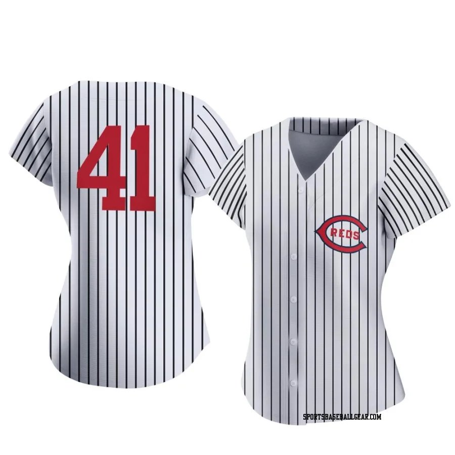 Andrew Abbott Women's Cincinnati Reds White Replica 2022 Field Of Dreams Jersey