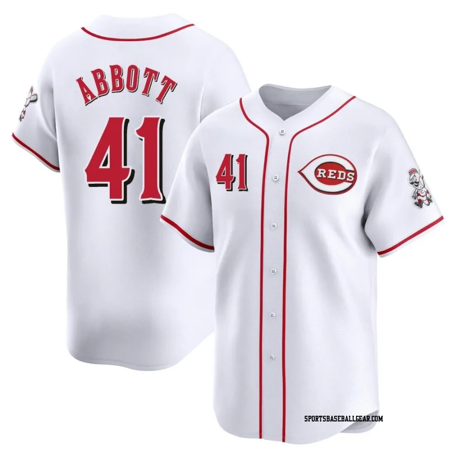 Andrew Abbott Youth Cincinnati Reds White Limited Home Jersey