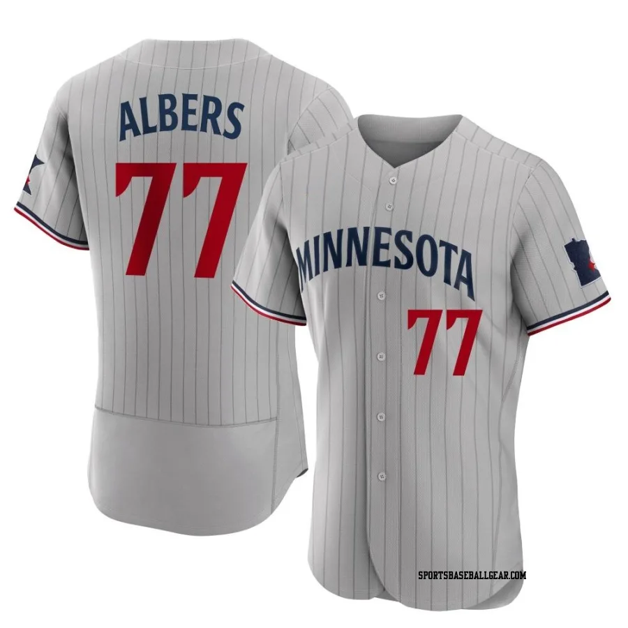 Andrew Albers Men's Minnesota Twins Gray Authentic Road Jersey