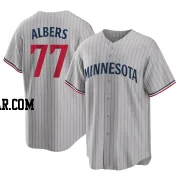 Andrew Albers Men's Minnesota Twins Gray Replica Road Jersey