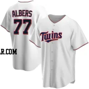 Andrew Albers Men's Minnesota Twins White Replica Home Jersey