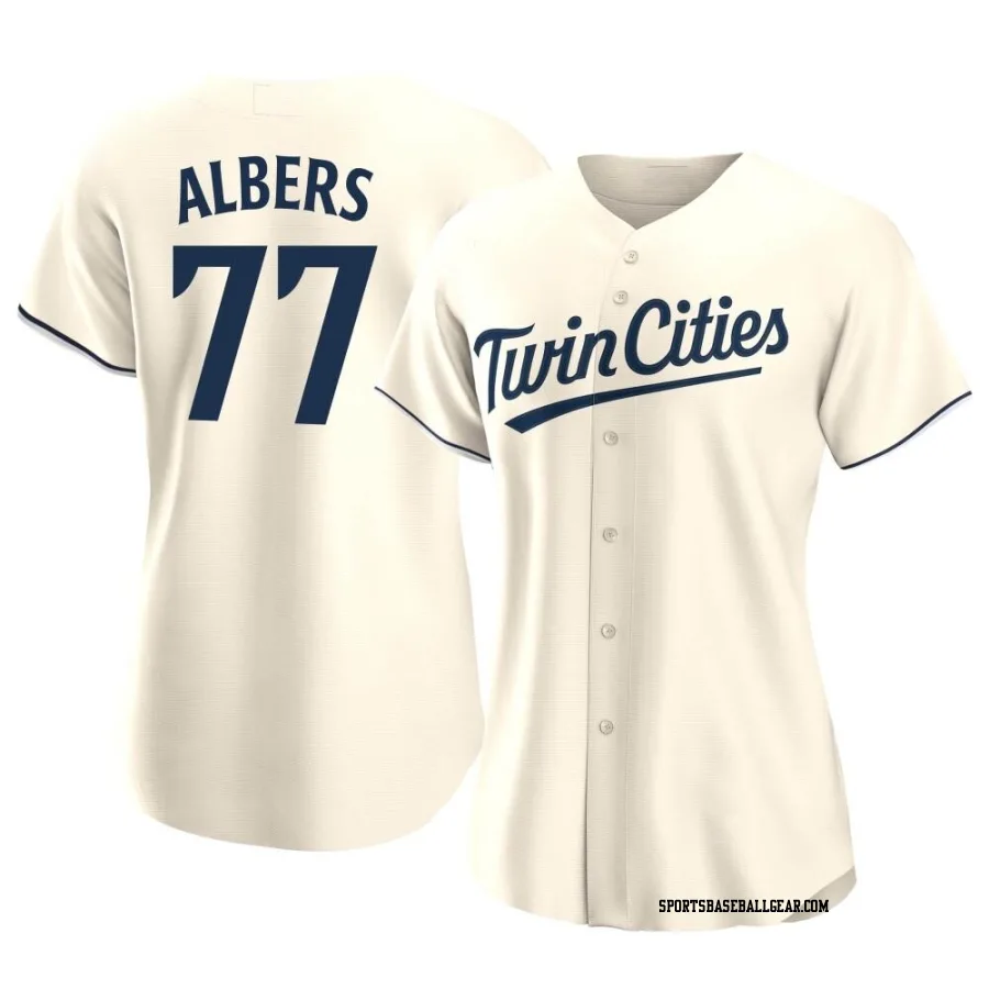 Andrew Albers Women's Minnesota Twins Cream Replica Alternate Jersey