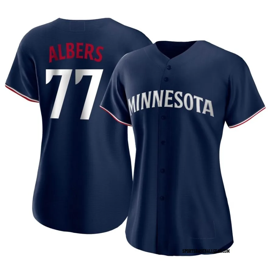 Andrew Albers Women's Minnesota Twins Navy Replica Alternate Jersey