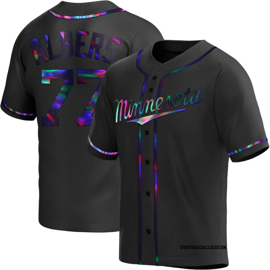 Andrew Albers Youth Minnesota Twins Black Holographic Replica Alternate Jersey