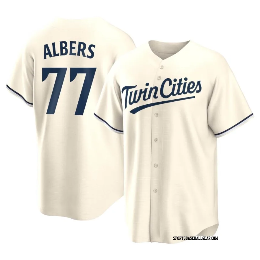 Andrew Albers Youth Minnesota Twins Cream Replica Alternate Jersey