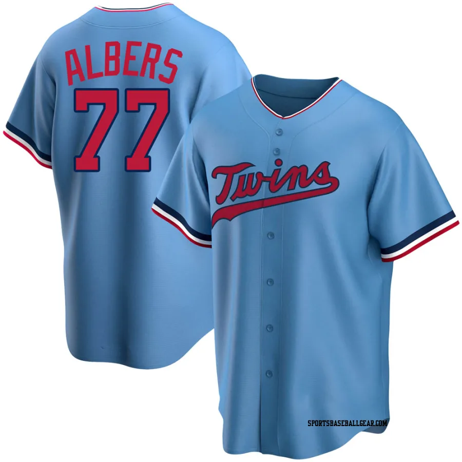 Andrew Albers Youth Minnesota Twins Light Blue Replica Alternate Jersey