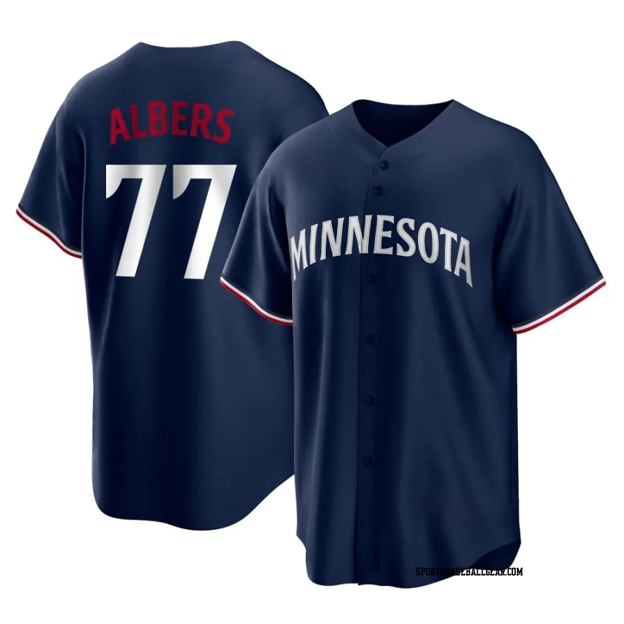 Andrew Albers Youth Minnesota Twins Navy Replica Alternate Jersey