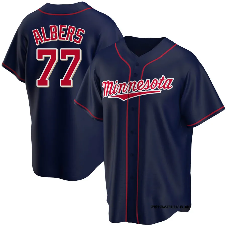 Andrew Albers Youth Minnesota Twins Navy Replica Alternate Team Jersey