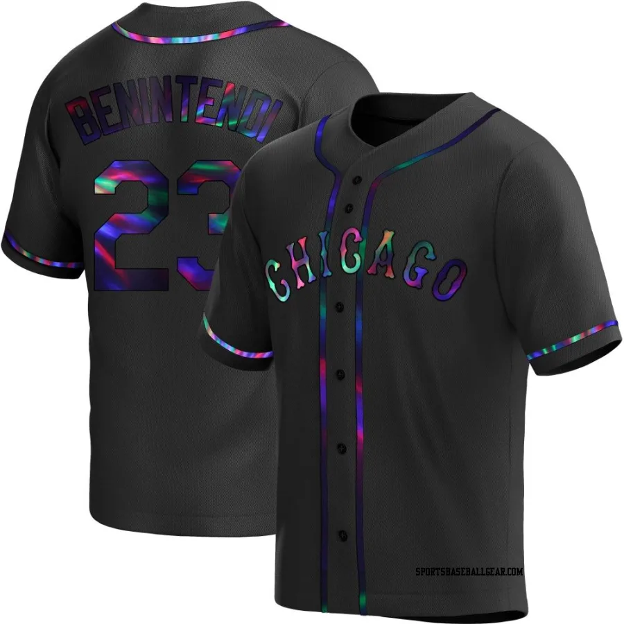 Andrew Benintendi Men's Chicago White Sox Black Holographic Replica Alternate Jersey