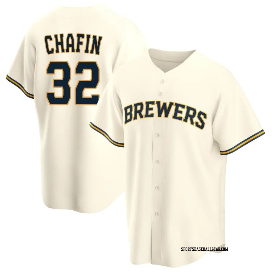 Andrew Chafin Men's Milwaukee Brewers Cream Replica Home Jersey