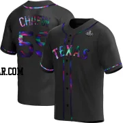 Andrew Chafin Men's Texas Rangers Black Holographic Replica Alternate 2023 World Series Jersey