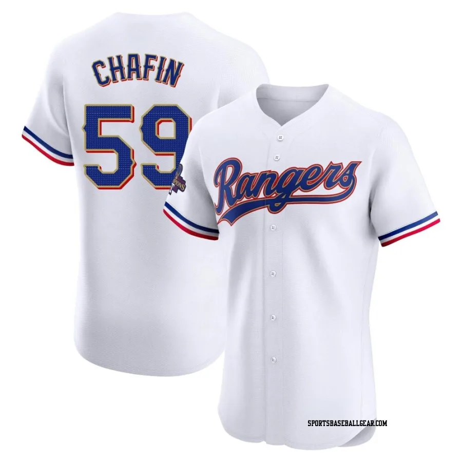 Andrew Chafin Men's Texas Rangers Gold Elite White 2024 Collection Jersey