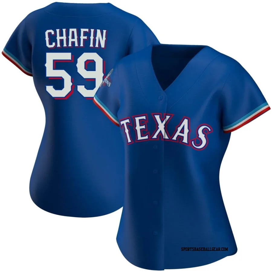 Andrew Chafin Women's Texas Rangers Royal Authentic Alternate 2023 World Series Champions Jersey