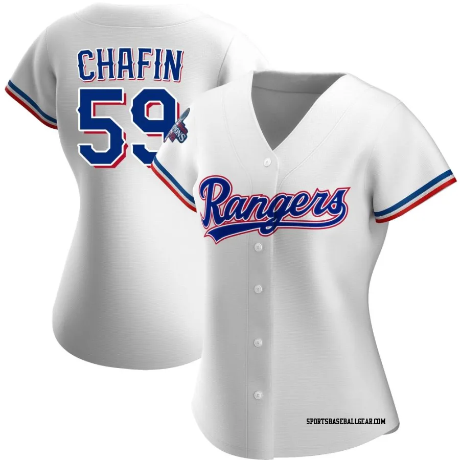 Andrew Chafin Women's Texas Rangers White Replica Home 2023 World Series Champions Jersey