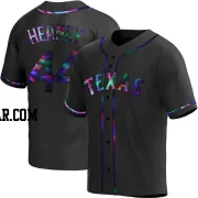 Andrew Heaney Men's Texas Rangers Black Holographic Replica Alternate Jersey