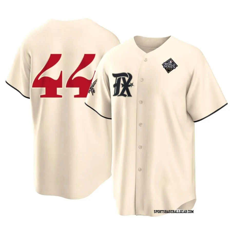 Andrew Heaney Men's Texas Rangers Cream Replica 2023 City Connect 2023 World Series Jersey