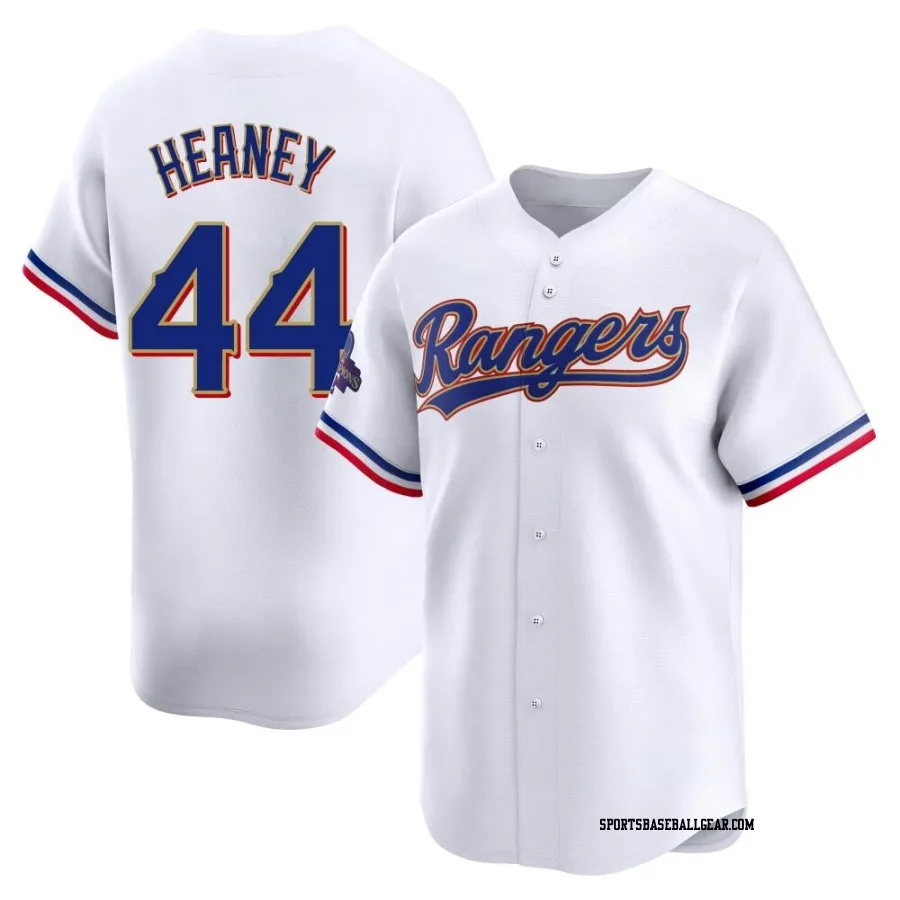 Andrew Heaney Men's Texas Rangers Gold Limited White 2024 Collection Jersey