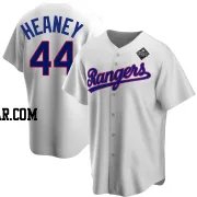 Andrew Heaney Men's Texas Rangers White Replica Home Cooperstown Collection 2023 World Series Jersey