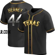 Andrew Heaney Youth Texas Rangers Black Golden Replica Alternate Jersey