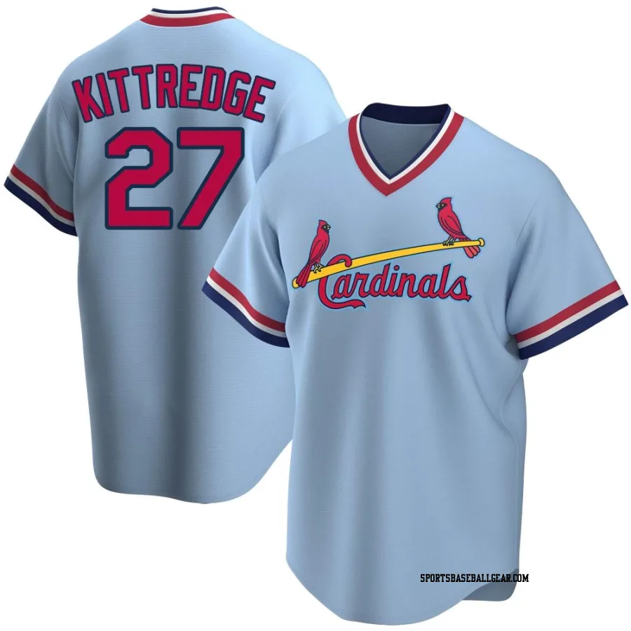 Andrew Kittredge Men's St. Louis Cardinals Light Blue Replica Road Cooperstown Collection Jersey