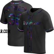 Andrew Kittredge Men's Tampa Bay Rays Black Holographic Replica Alternate Jersey