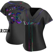 Andrew Kittredge Women's Tampa Bay Rays Black Holographic Replica Alternate Jersey