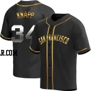 Andrew Knapp Men's San Francisco Giants Black Golden Replica Alternate Jersey