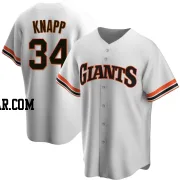 Andrew Knapp Men's San Francisco Giants White Replica Home Cooperstown Collection Jersey