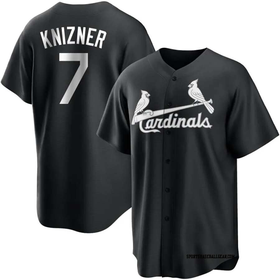 Andrew Knizner Men's St. Louis Cardinals Black/White Replica Jersey