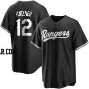 Andrew Knizner Men's Texas Rangers Black/White Replica Jersey