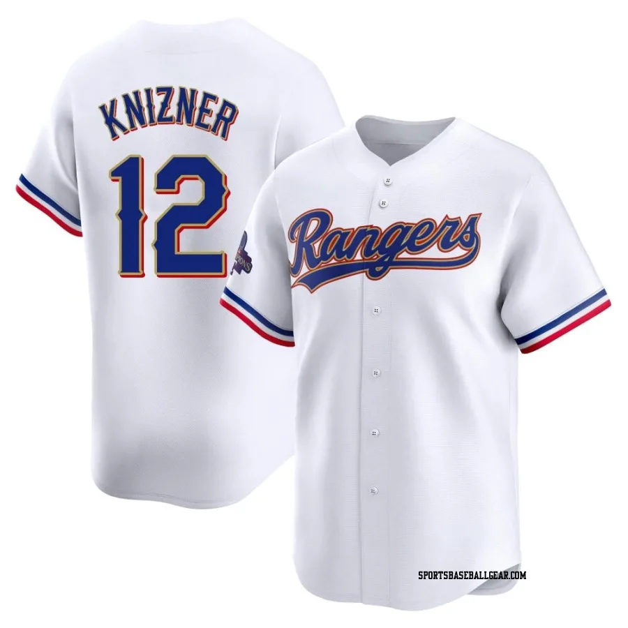 Andrew Knizner Men's Texas Rangers Gold Limited White 2024 Collection Jersey