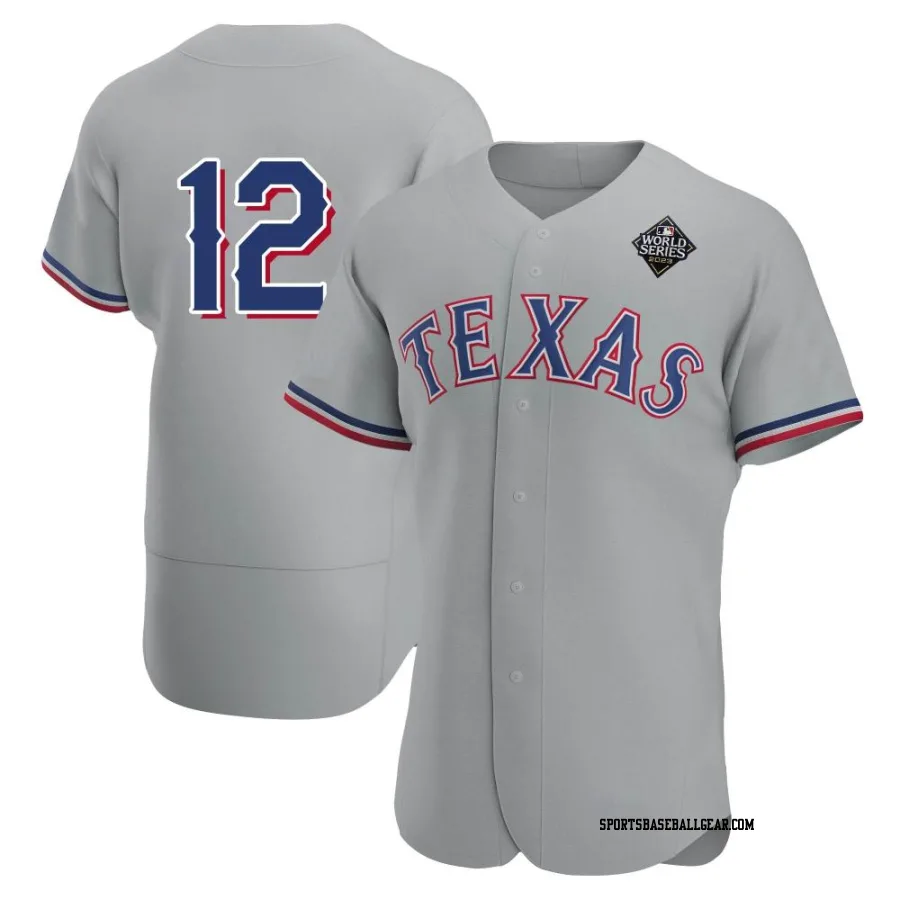 Andrew Knizner Men's Texas Rangers Gray Authentic Road 2023 World Series Jersey