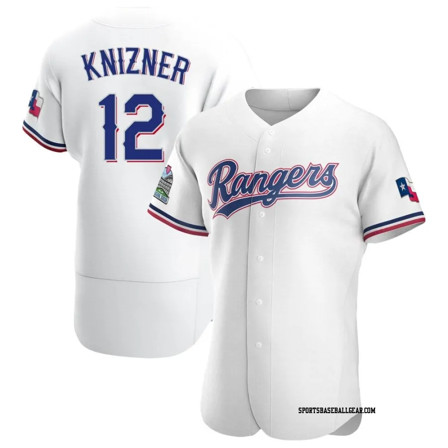 Andrew Knizner Men's Texas Rangers White Authentic Home Jersey