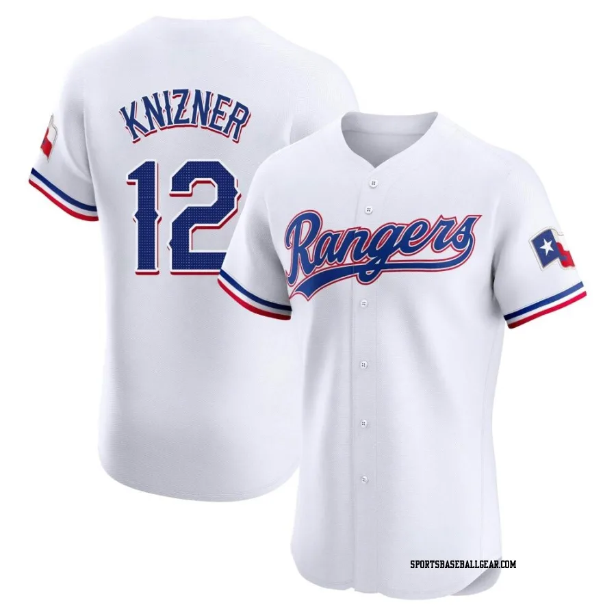 Andrew Knizner Men's Texas Rangers White Elite Home Jersey