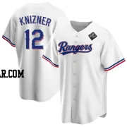 Andrew Knizner Men's Texas Rangers White Replica Home 2023 World Series Jersey