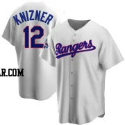 Andrew Knizner Men's Texas Rangers White Replica Home Cooperstown Collection 2023 World Series Champions Jersey