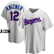 Andrew Knizner Men's Texas Rangers White Replica Home Cooperstown Collection Jersey