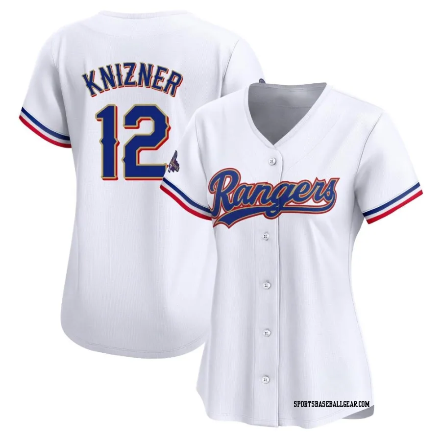 Andrew Knizner Women's Texas Rangers Gold Limited White 2024 Collection Jersey