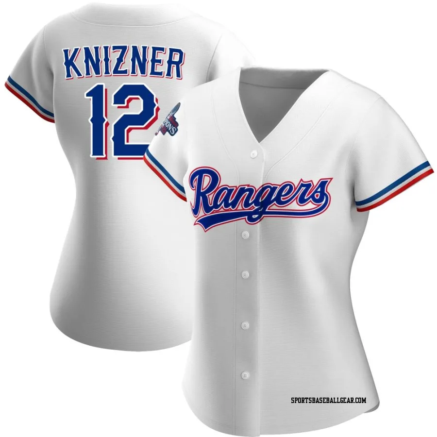 Andrew Knizner Women's Texas Rangers White Replica Home 2023 World Series Champions Jersey