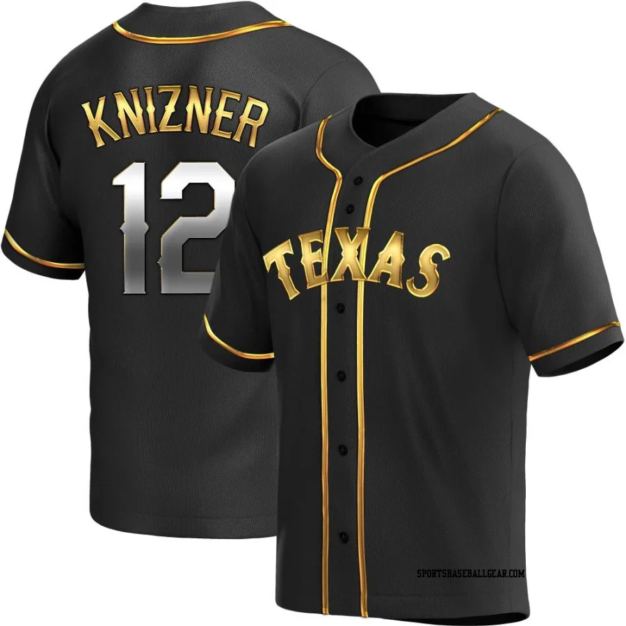 Andrew Knizner Youth Texas Rangers Black Golden Replica Alternate Jersey