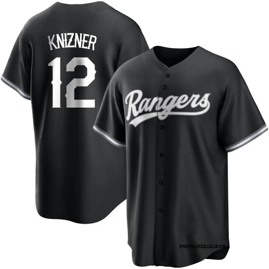 Andrew Knizner Youth Texas Rangers Black/White Replica Jersey